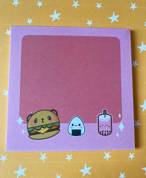 Kawaii Notepad, Notepad, Notes, Boba Notepad, Sushi Notepad, Burger Notepad, Kawaii Accessories, School Supply, Office Supply, Planner Girl