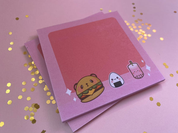 Kawaii Notepad, Notepad, Notes, Boba Notepad, Sushi Notepad, Burger Notepad, Kawaii Accessories, School Supply, Office Supply, Planner Girl