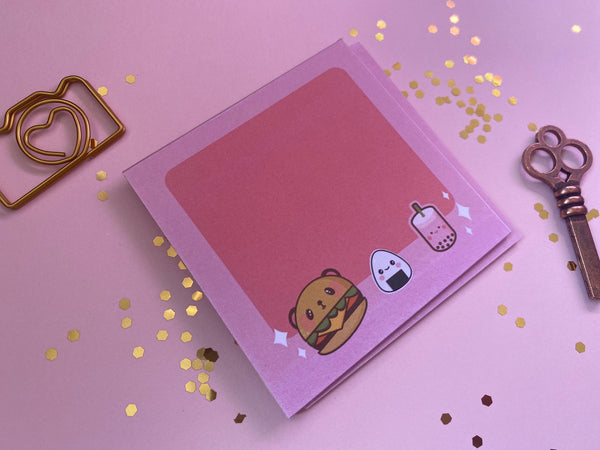 Kawaii Notepad, Notepad, Notes, Boba Notepad, Sushi Notepad, Burger Notepad, Kawaii Accessories, School Supply, Office Supply, Planner Girl