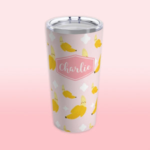 Banana Stainless Tumbler, 20oz, Stainless Steel, Modern Tumbler, Kawaii Tumbler,  Nurse Gift, Teacher Gift, Kawaii Banana, Kawaii Gifts