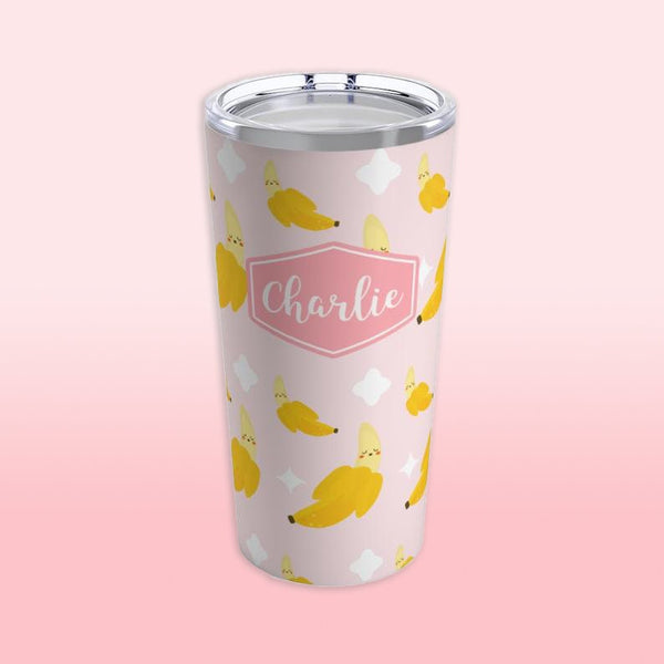 Banana Stainless Tumbler, 20oz, Stainless Steel, Modern Tumbler, Kawaii Tumbler,  Nurse Gift, Teacher Gift, Kawaii Banana, Kawaii Gifts