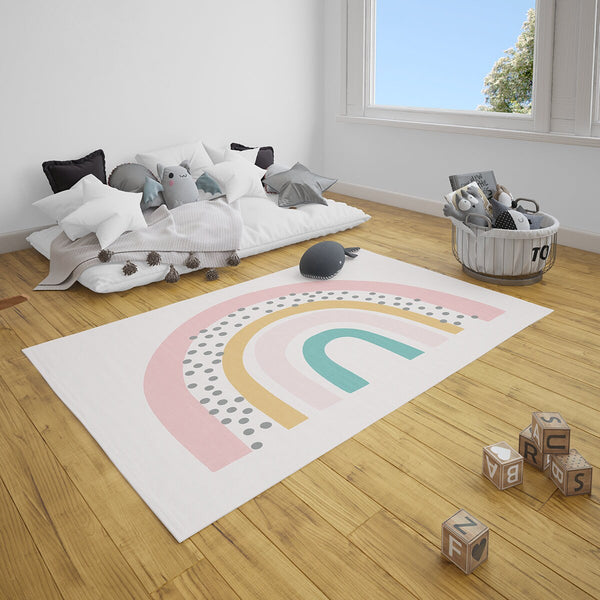Scandinavian Rainbow Area Rugs, Rainbow Rug, Rainbow Print Area Rug, Nursery Rug, Kid's Rug, Scandi Rainbow Rug, Boho Rainbow Print Rug