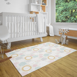 Cloud Area Rugs, Kid's Area Rug, Nursery Area Rug, Cloud Print Rug, Scandinavian Print Rug, Cloud Theme Nursery, Playroom Rug, Kid's Decor