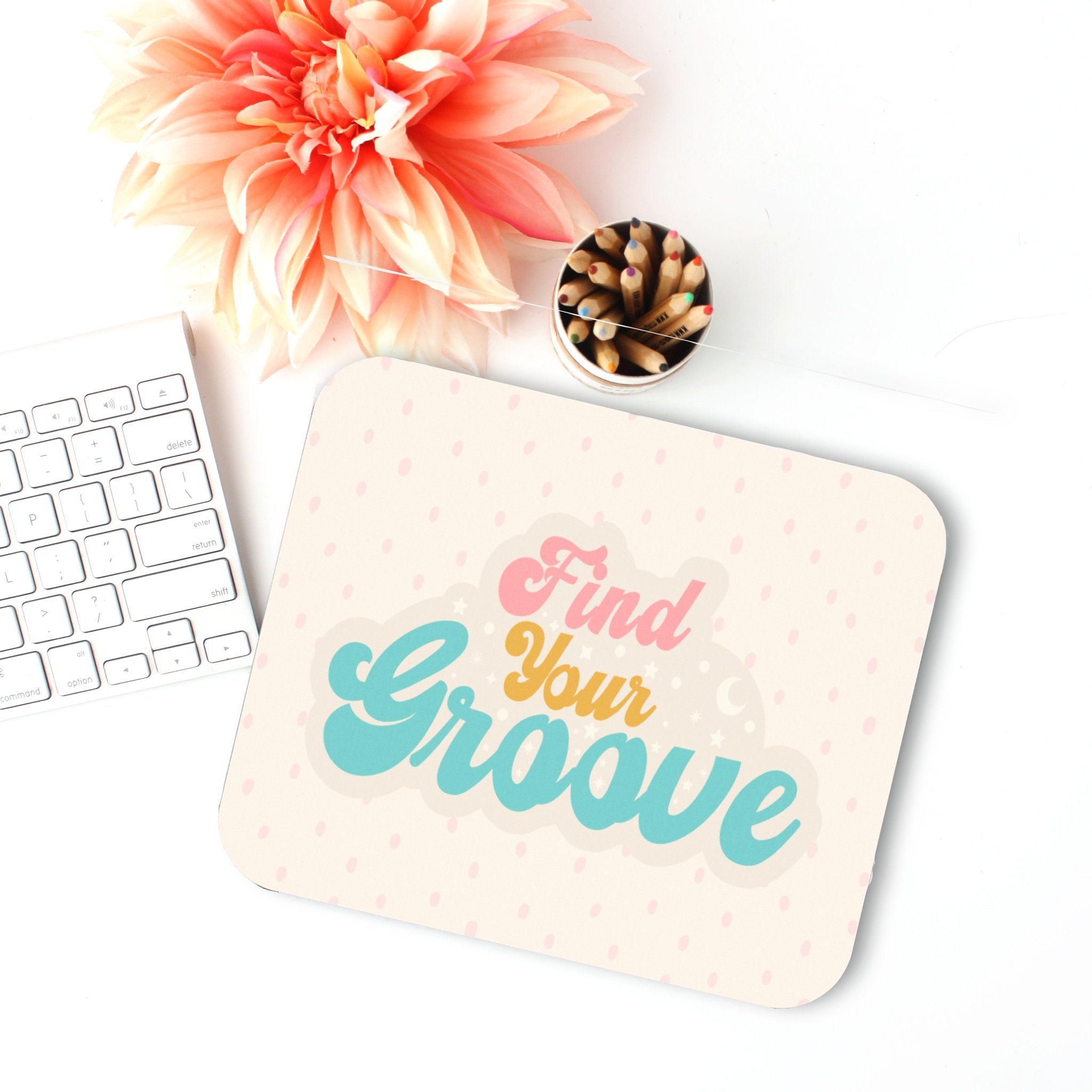 Find Your Groove Mouse Pad, Desk Accessories, Office Decor for Women, Office Gifts, Print Mouse Pad, Co-worker Gift, Work From Home Gift