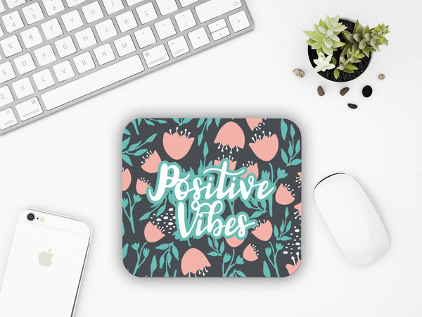 Positive Vibes Mouse Pad, Desk Accessories, Women Office Decor, Office Gifts, Mouse Pad, Co-worker Gift, Work From Home, Good Days Only