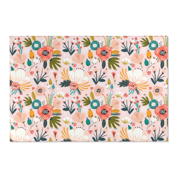 Floral Print Area Rugs, Scandinavian Floral Rug, Modern Floral Rug, Modern Nursery, Floral Nursery, Floral Print Nursery, Baby Girl Nursery