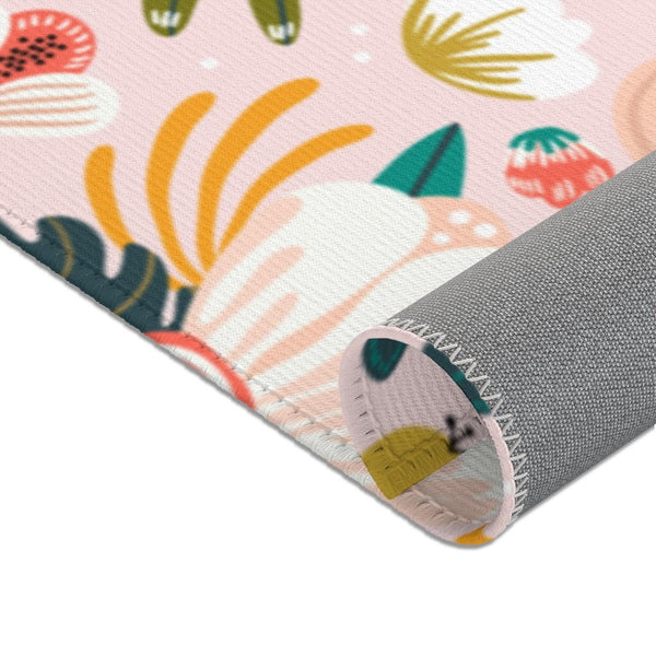 Floral Print Area Rugs, Scandinavian Floral Rug, Modern Floral Rug, Modern Nursery, Floral Nursery, Floral Print Nursery, Baby Girl Nursery