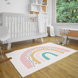 Scandinavian Rainbow Area Rugs, Rainbow Rug, Rainbow Print Area Rug, Nursery Rug, Kid's Rug, Scandi Rainbow Rug, Boho Rainbow Print Rug