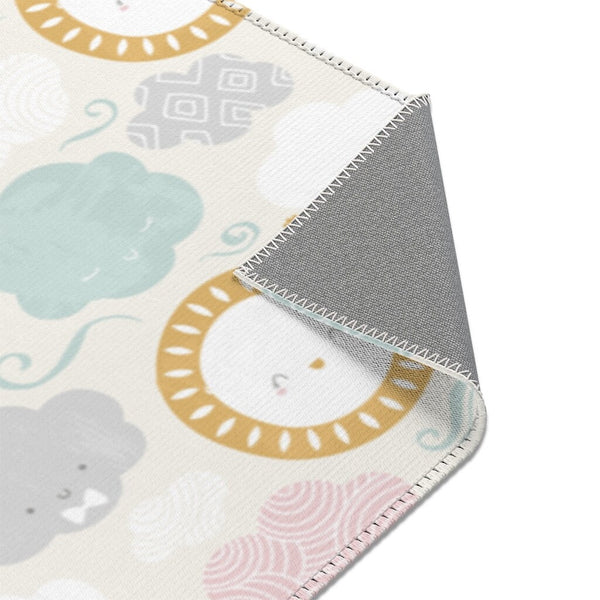 Cloud Area Rugs, Kid's Area Rug, Nursery Area Rug, Cloud Print Rug, Scandinavian Print Rug, Cloud Theme Nursery, Playroom Rug, Kid's Decor