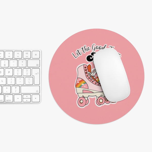 Let the Good Times Roll Mousepad, Roller Skates Mousepad, Office, Desk, Girl Boss, Work From Home, WFH, Remote Learning