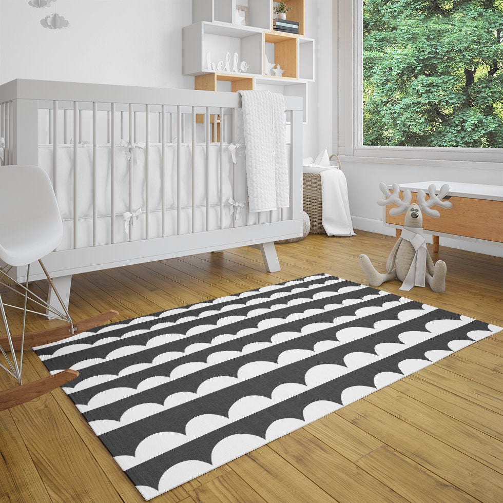 Monochrome Area Rug, Area Rug, Kid's Rug, Nursery Rug, Kid's Decor, Black and White, Monochrome Decor, Kid's Modern Decor, Rug, Nursery