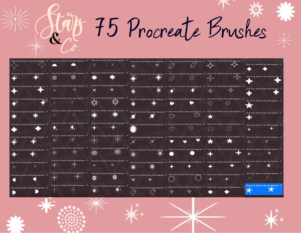 75 Procreate Brushes, Stars and Co. Brushes, Procreate Brushes, Procreate Brush Bundle, Stars Brushes, Graphic Design Tools, Procreate