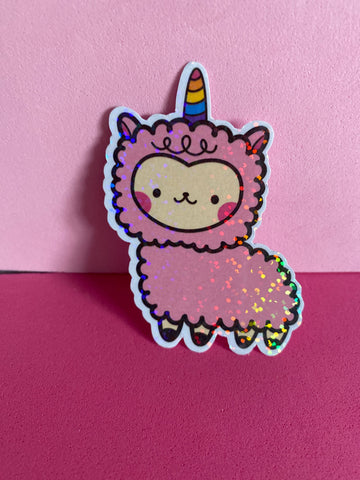 Unicorn Sticker, Kawaii Unicorn, Holographic Sticker, Handmade Sticker, Handmade Sticker, Unicorn, Unicorn Lover Gift, Waterproof Sticker