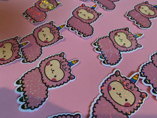 Unicorn Sticker, Kawaii Unicorn, Holographic Sticker, Handmade Sticker, Handmade Sticker, Unicorn, Unicorn Lover Gift, Waterproof Sticker