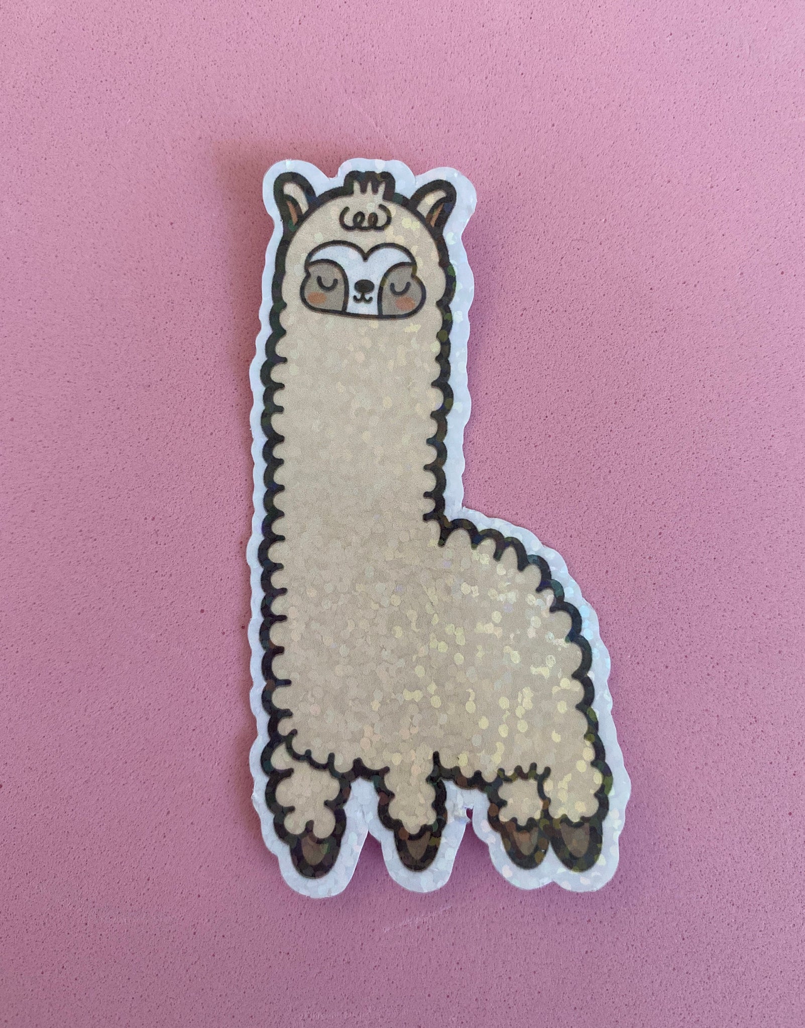 Llama Sticker, Kawaii Skates, Holographic Sticker, Handmade Sticker, Stickers, Kawaii Llama, Waterproof Sticker, Die Cuts