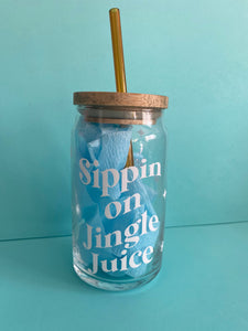 Libbey Iced Coffee Christmas Cup, Coffee Cup, Coffee Glass, Beer Glass Can, Coffee Glass, Coffee Cup, Jingle Juice, Aesthetic Glass Beer Can