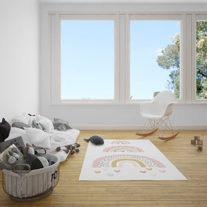 Scandinavian Rainbow Area Rugs, Rainbow Rug, Rainbow Print Area Rug, Nursery Rug, Kid's Rug, Scandi Rainbow Rug, Boho Rainbow Print Rug