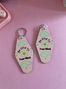 Motel Keychain, Happy Face Keychain, 70's Inspired Print,Happy Face Print, Trendy Gift, Positive Keychain