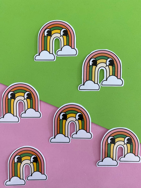Trendy Sticker, Kawaii,  Vinyl Sticker, Handmade Sticker, Stickers, Rainbow, Waterproof Sticker, Die Cuts