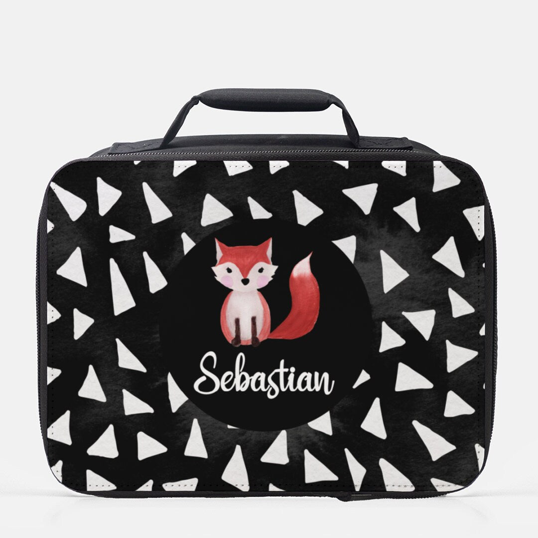 Fox Lunch Box, Fox Lunch Bag, Back To School, Personalized Fox Lunch Box, School Lunch Box, Lunch Tote, Custom Lunchbox