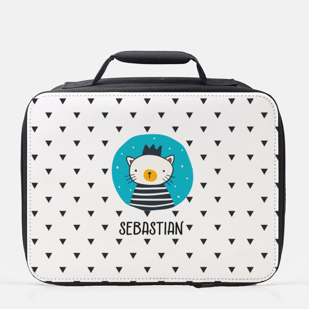 Cat Lunch Box, Cat Lunch Bag, Back To School, Personalized Cat Lunch Box, School Lunch Box, Lunch Tote, Custom Lunchbox