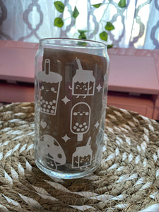 Libbey Iced Coffee Cup, Coffee Cup, Coffee Glass, Beer Glass Can, Kawaii Gift, Coffee Cup, Coffee Lover Gift, Aesthetic Glass Beer Can