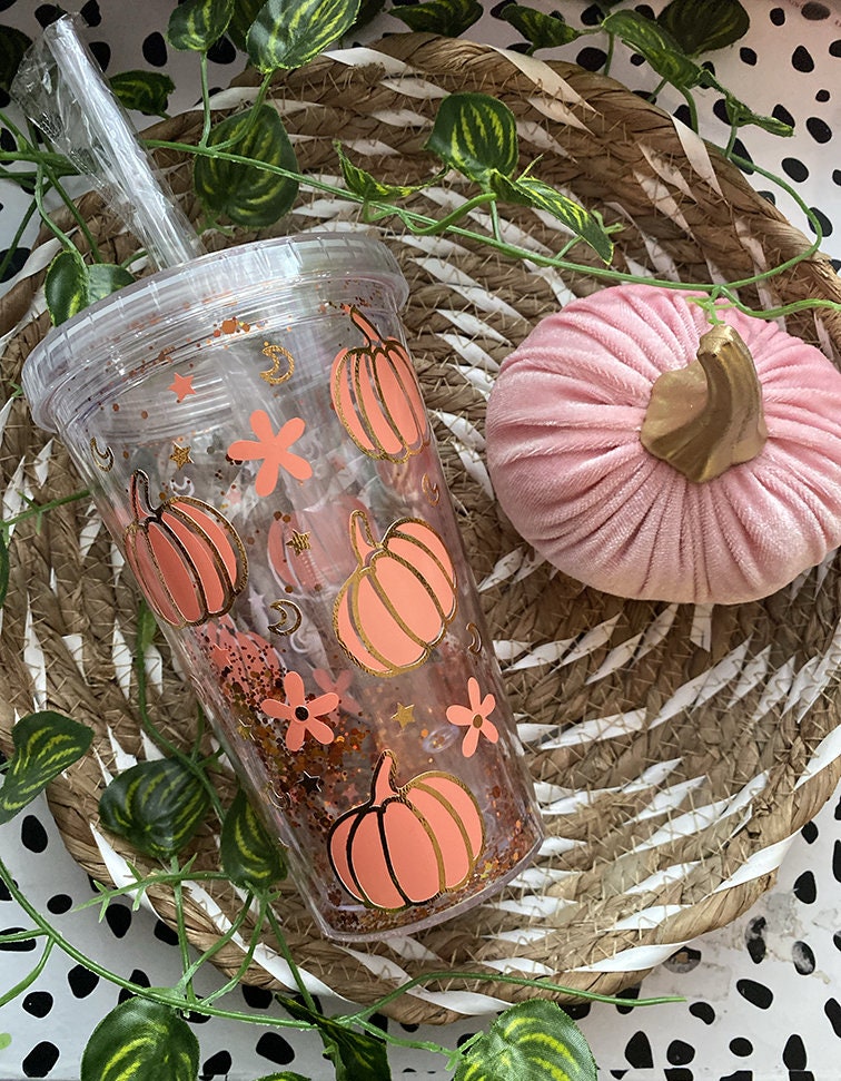 Cup, Iced Coffee Cup, Pumpkin, Fall Cup, Fall, Spoopy, Spooky Season, Halloween Season, Cup, Iced Coffee Tumbler