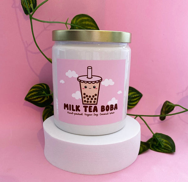 Milk Tea Boba Candle, Vanilla Scent, Christmas Gift, Bubble Tea Lover, Boba Lover, Boba Gift, Bubble Tea Gift, Birthday Gift, Soy Candle