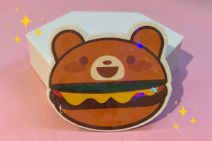 Hamburger Sticker, Vinyl Sticker, Laptop Sticker, Water Bottle Sticker, Longboard Sticker, Trendy Sticker, Trend