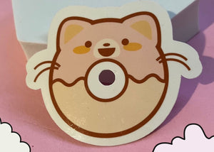 Donut Cat Sticker, Vinyl Sticker, Laptop Sticker, Water Bottle Sticker, Longboard Sticker, Trendy Sticker, Trendy