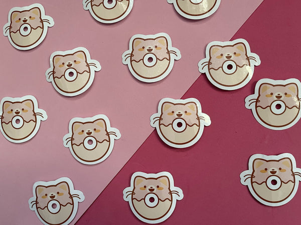 Donut Cat Sticker, Vinyl Sticker, Laptop Sticker, Water Bottle Sticker, Longboard Sticker, Trendy Sticker, Trendy