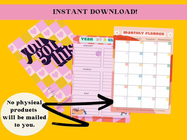 Digital Planner, GoodNotes, Zinnia Journaling, Digital Planning, Retro Planner, 70s Planner, Digital Download, Planner Girl, Planner Bundle