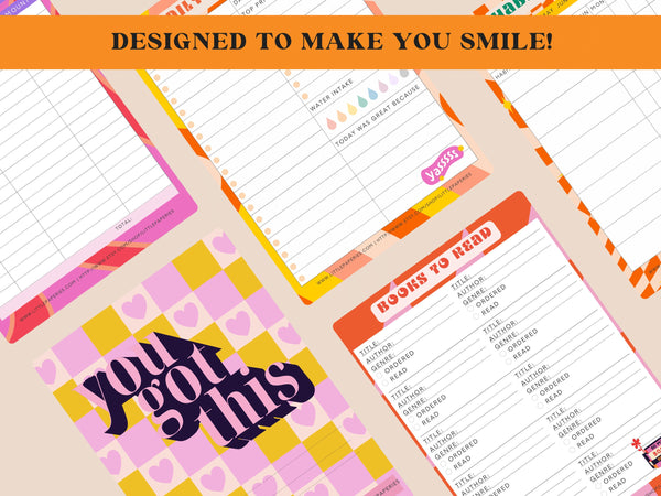 Digital Planner, GoodNotes, Zinnia Journaling, Digital Planning, Retro Planner, 70s Planner, Digital Download, Planner Girl, Planner Bundle