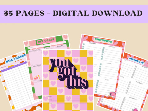 Digital Planner, GoodNotes, Zinnia Journaling, Digital Planning, Retro Planner, 70s Planner, Digital Download, Planner Girl, Planner Bundle