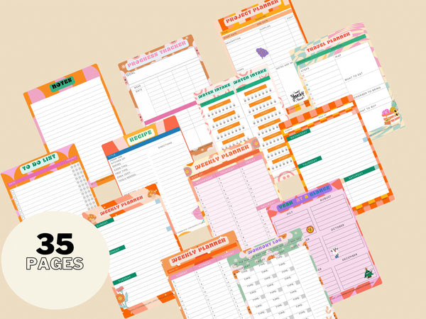 Digital Planner, GoodNotes, Zinnia Journaling, Digital Planning, Retro Planner, 70s Planner, Digital Download, Planner Girl, Planner Bundle