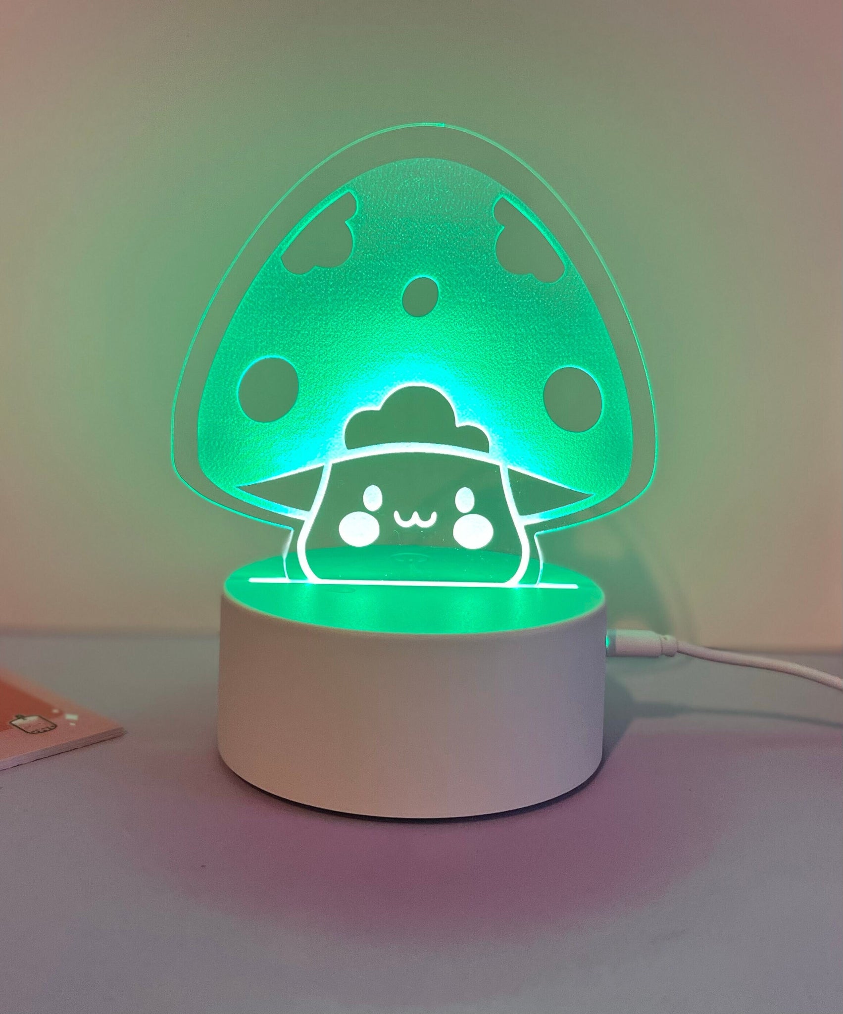 Mushroom LED Lamp, Mushroom LED Lamp, Desk Lamp, Tablet Lamp, LED Lamp, Kawaii Lover, Mushroom Lover, Kawaii Gift, Handmade Gift