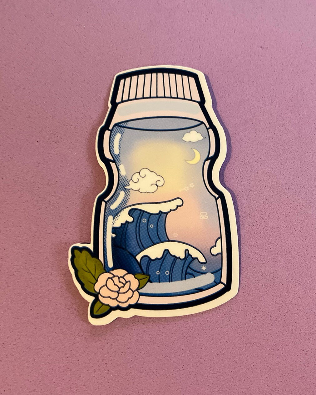 Kawaii Drink, Vinyl Sticker, Handmade Sticker, Handmade Sticker, Kawaii Yogurt Drink,  Kawaii Lover Gift, Waterproof Sticker