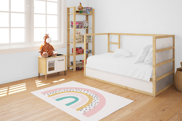Scandinavian Rainbow Area Rugs, Rainbow Rug, Rainbow Print Area Rug, Nursery Rug, Kids' Rug, Scandi Rainbow Rug, Boho Rainbow Print Rug